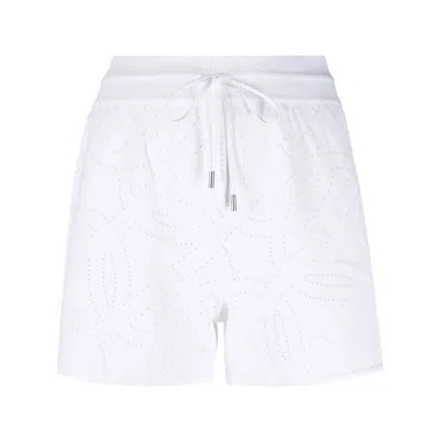 Ferragamo Gancini Pattern Drawstring Short In White