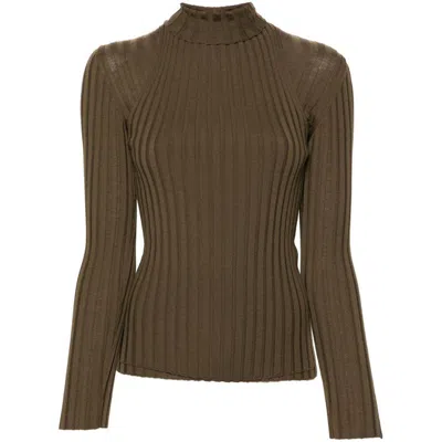 Shop Ferragamo Salvatore  Sweaters In Green