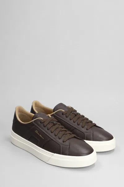 Shop Santoni Dbs Sneakers In Brown