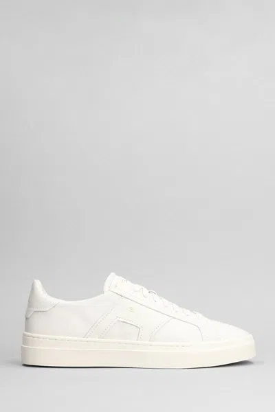 Santoni Leather Sneakers With Double Buckle-inspired Sides In White