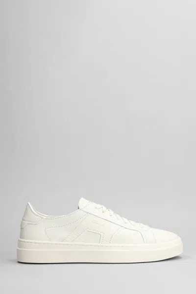 Santoni Leather Sneakers With Double Buckle-inspired Sides In White