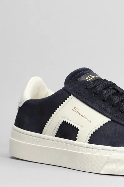 Shop Santoni Dbs1 Sneakers In Blue