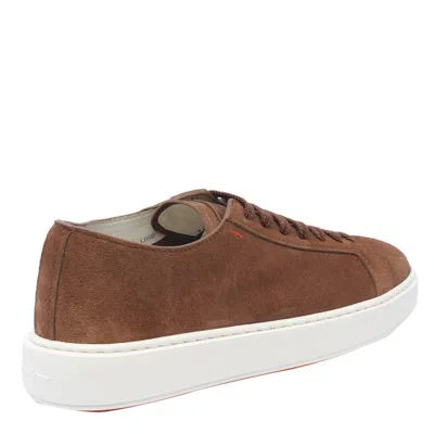 Shop Santoni Sneakers In Brown