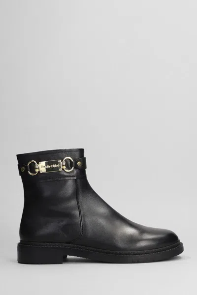 Shop See By Chloé Signature 1 Low Heels Ankle Boots In Black