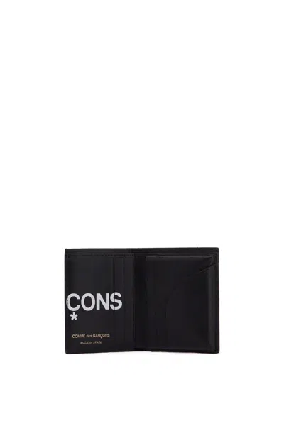 Shop Comme Des Garçons Small Bifold Wallet With Huge Logo In Black