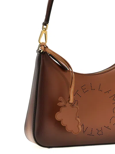 Shop Stella Mccartney Shoulder Bag With Logo Branding In Brown