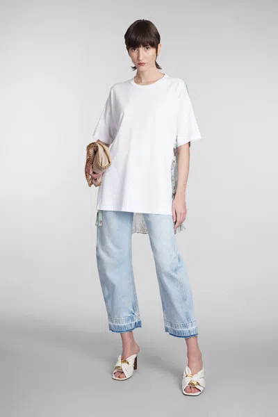 Stella Mccartney Floral Printed Panelled T-shirt In White