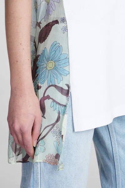 Stella Mccartney Floral Printed Panelled T-shirt In White