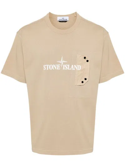 Stone Island Logo-print T-shirt In White
