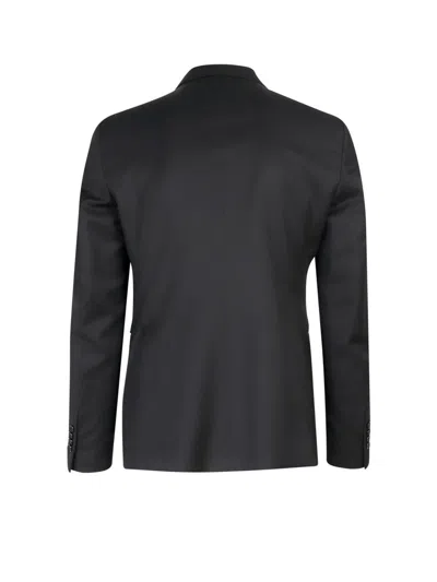 Tagliatore Virgin Wool Tuxedo With Removable Brooch In Black