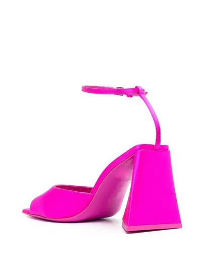 Attico Fuchsia Piper Satin Heel Sandals In Purple