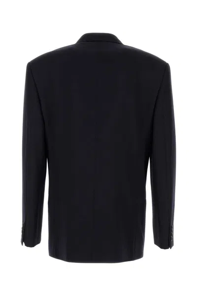 The Row Donnes Double-breasted Wool Blazer In Blue