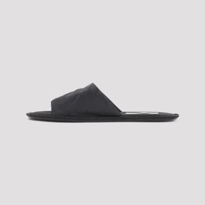 The Row Frances Slipper Open Toe Flats In Black