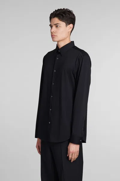 Theory Irving Linen Button Down Shirt In Black
