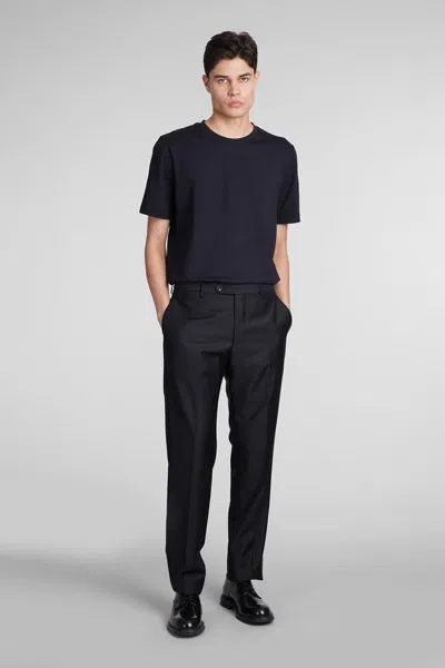 Theory Blue Crewneck T-shirt In Black