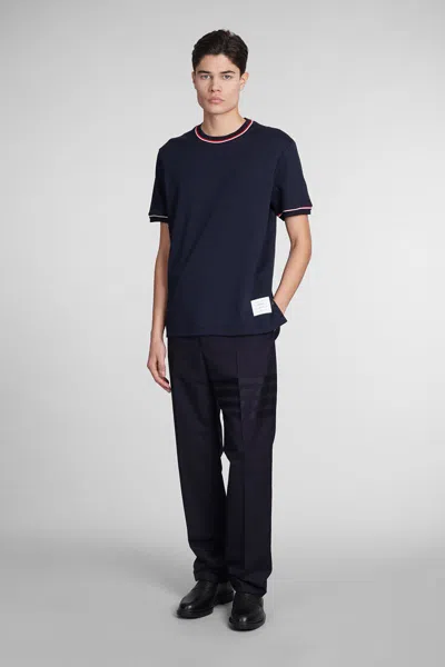 Thom Browne Polo Shirt With Lapel Short Sleeve In Blue