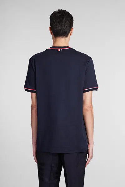 Thom Browne Polo Shirt With Lapel Short Sleeve In Blue