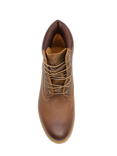 Shop Timberland Brown Water-proof Boots With Logo In Leather Man