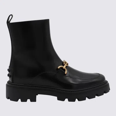 Shop Tod's Black Leather Boots