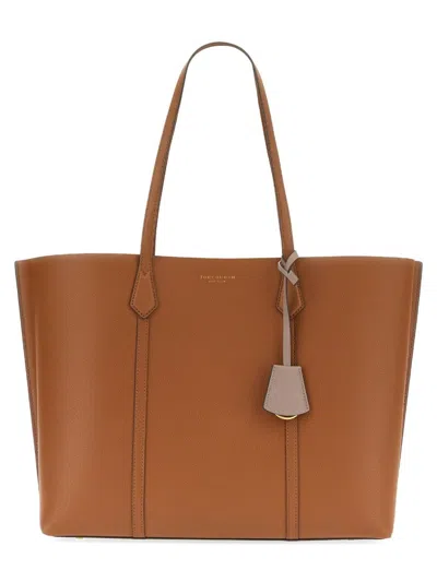 Shop Tory Burch Brown Leather Perry Tote Bag