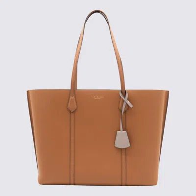 Shop Tory Burch Brown Leather Perry Tote Bag