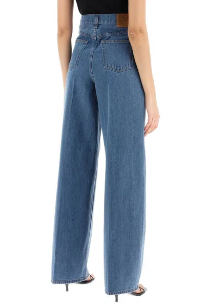 Shop Totême Toteme Wide Leg Jeans In Blue