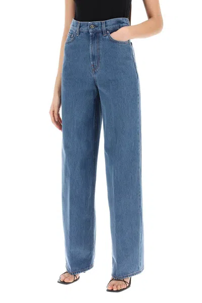 Shop Totême Toteme Wide Leg Jeans In Blue