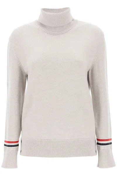 Shop Thom Browne Wool Turtleneck Sweater In Grey