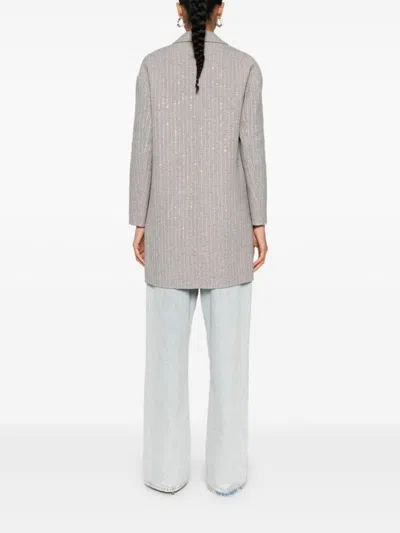 Twinset Sequinned Coat In Grey