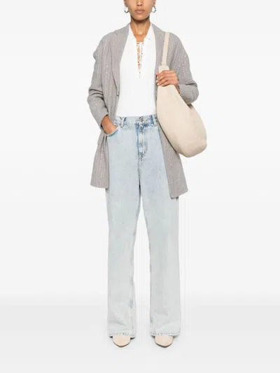 Twinset Sequinned Coat In Grey