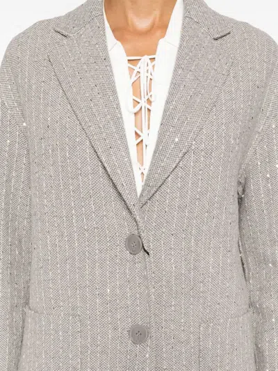 Twinset Sequinned Coat In Grey