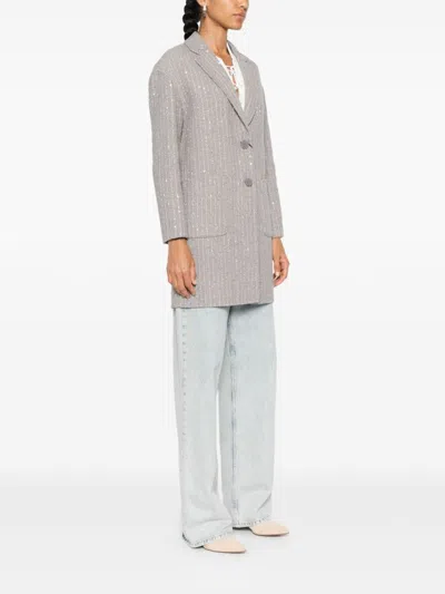 Twinset Sequinned Coat In Grey
