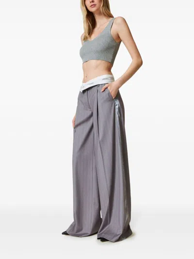 Shop Twinset Twin-set Trousers In Grey