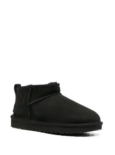 Shop Ugg Black 'ultra Mini' Boots In Suede Woman