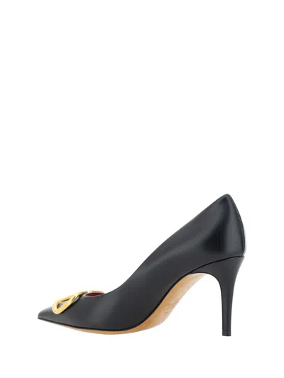 Shop Valentino Garavani Vlogo Signature Leather Pumps In Black