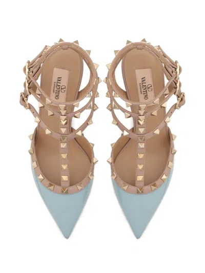 Shop Valentino Rockstud Slingback Pumps In Neutro