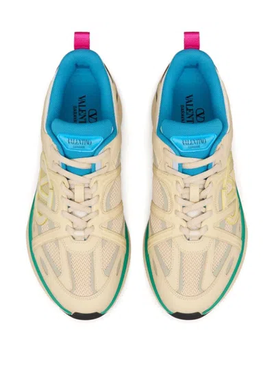 Shop Valentino Garavani Vlogo Easyjog Sneakers In Beige