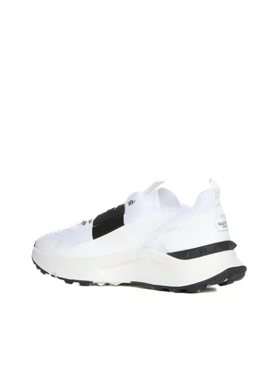 Valentino True Act Low Top Trainer In Mesh And Rubberised Fabric In White