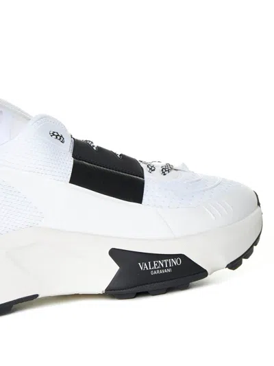 Valentino True Act Low Top Trainer In Mesh And Rubberised Fabric In White
