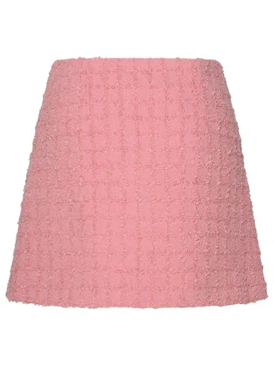 Shop Versace Tweed Mini Skirt In Pink