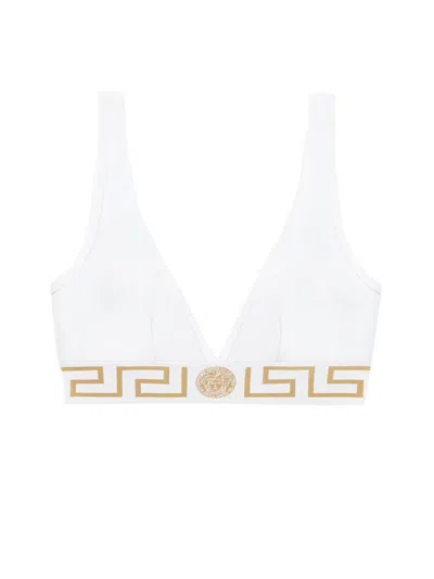 Shop Versace Top With Greek In White