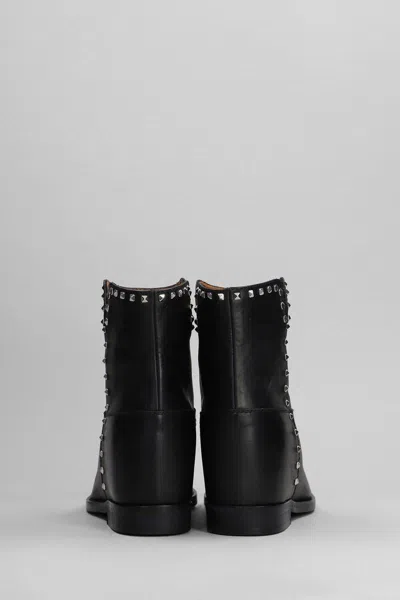Via Roma 15 Ankle Boots Inside Wedge In Black Leather In Black