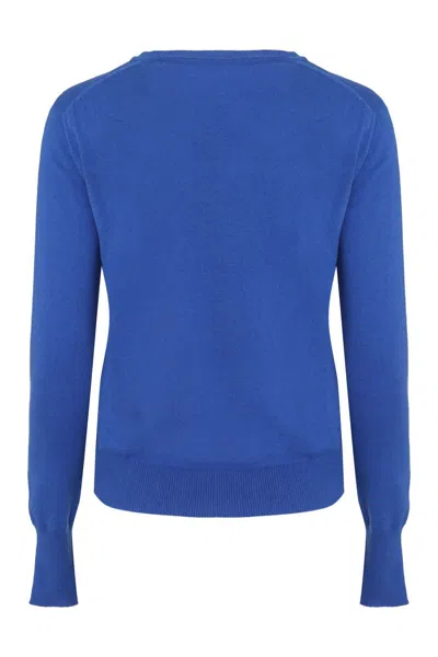 Vivienne Westwood Orb-embroidered Cotton-cashmere Jumper In Blue