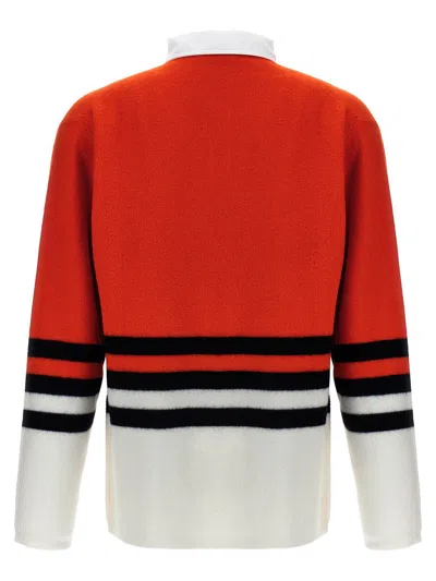 Shop Wales Bonner 'cypher' Polo Shirt In Red
