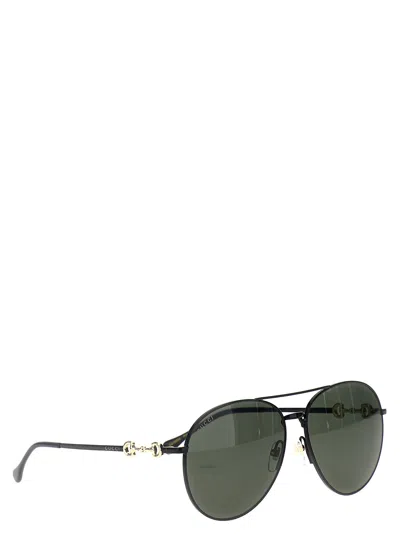 Shop Gucci Aviator Sunglasses In Black