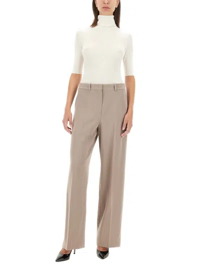 Theory Grey Triacetate Relax Pants In Dove