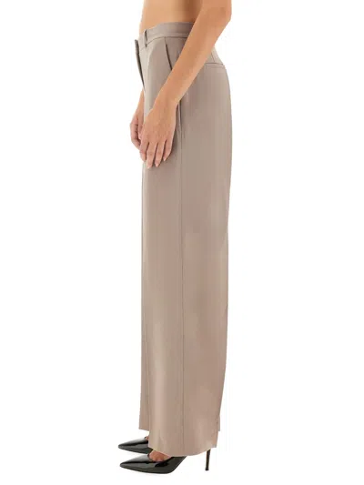 Theory Grey Triacetate Relax Pants In Dove