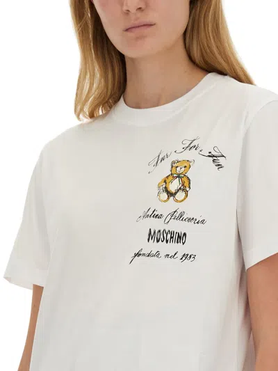 Shop Moschino T-shirt With Logo In White