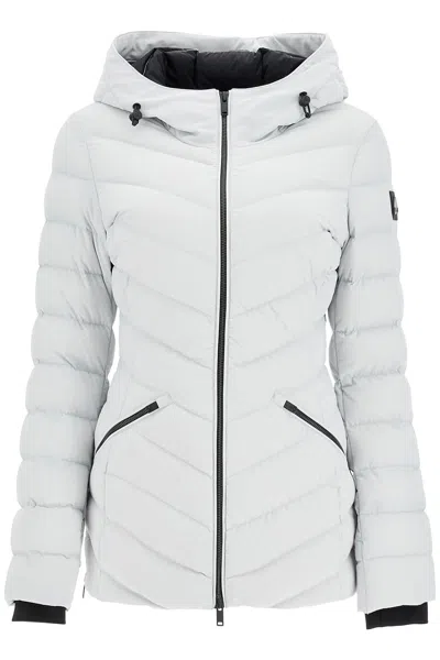 Moose Knuckles Rockcliff Midi Down Jacket In Stone (grey)