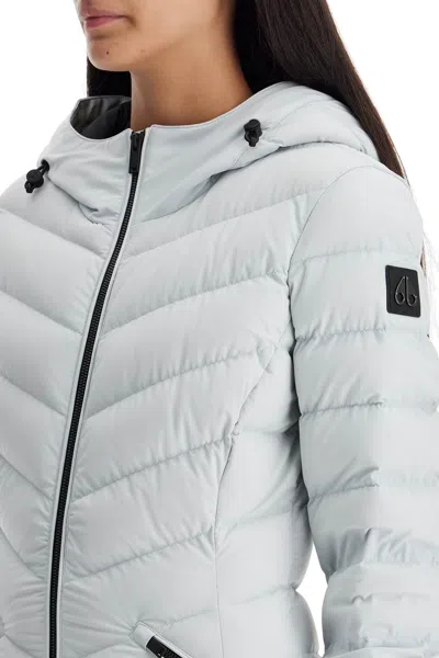Moose Knuckles Rockcliff Midi Down Jacket In Stone (grey)